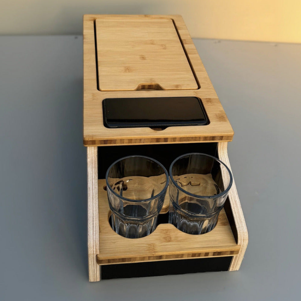 Mittelkonsole mit Staufach & Getränkehalter für VW T5 T6 Multivan