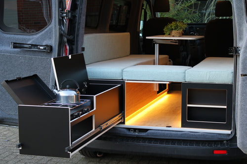 Ford Transit Custom Camper Ausbau Modul aus Queenply und Eiche