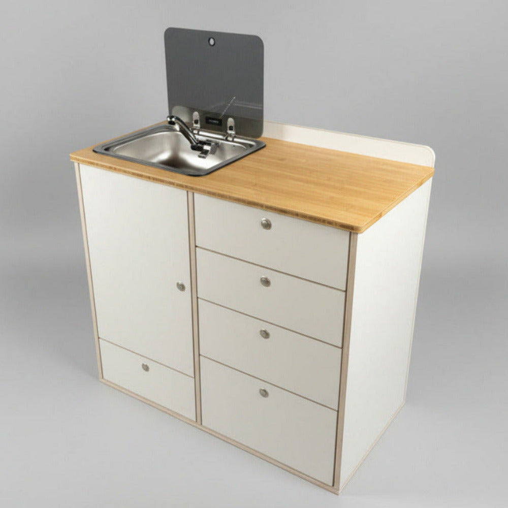 Camper Pro Küchenmodul mit 5 Schubladen, Spüle & Wassertanks