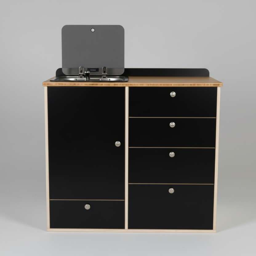 Camper Pro Küchenmodul mit 5 Schubladen, Spüle & Wassertanks